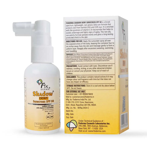 Fixderma Skincare Shadow Dewy Spf 50 Sunscreen Spray